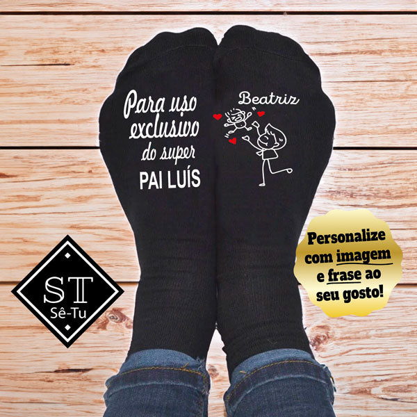 Meias Para Uso Exclusivo Melhor Pai (Parentesco + Nomes)